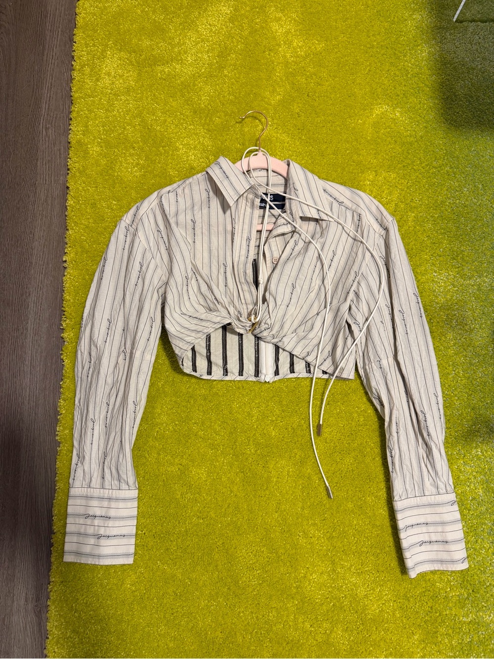 Jacquemus Plidao Logo Striped Collared Shirt